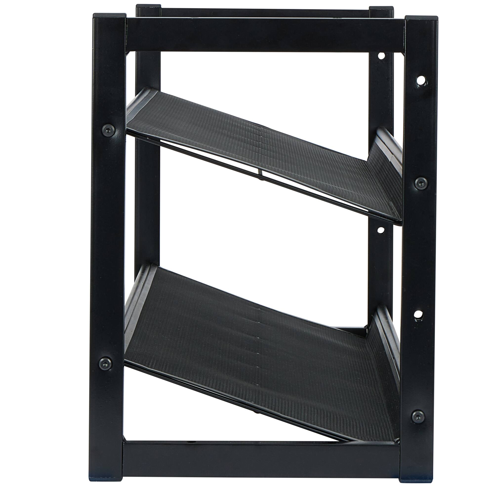 Organize It All 30" Black 2 Tier Adjustable Mesh Shoe Rack